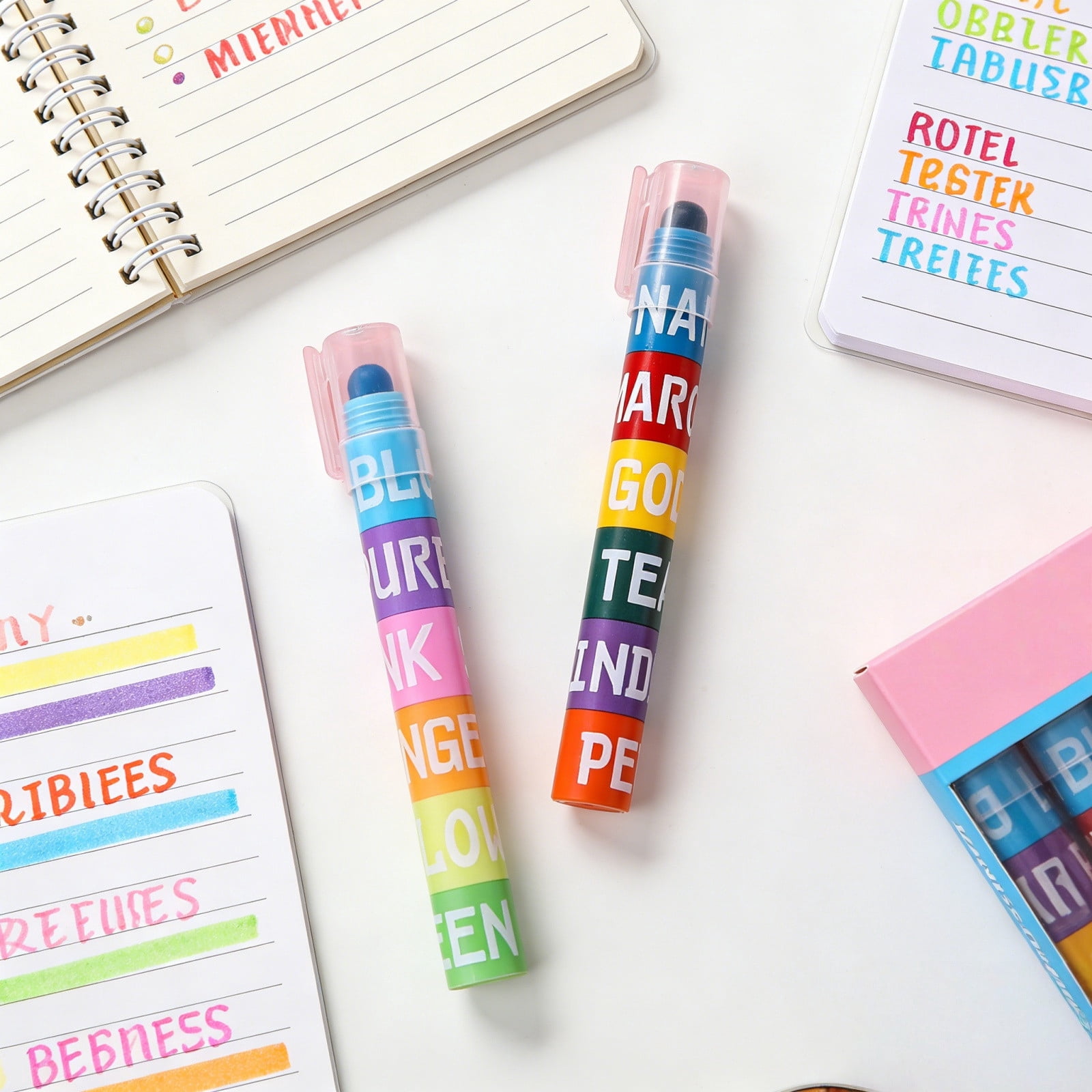 Highlighter Set 12 Colors Solid Gel Marker Pens Cute Color Pen For Bible Journal No Bleed Through Double Ended Highlighters For Adult Color