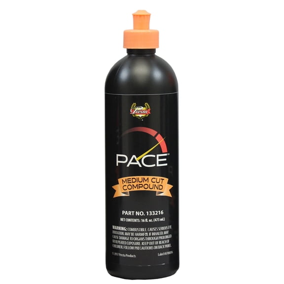 Presta PACE 133216 Medium Cut Compound, 16 oz Bottle, Light Orange