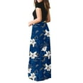 thumbnail image 4 of ICHUANYI Clearance Womens Fashion Summer Short Sleeve Casual Printing Pocket Vacation Long Dress(White, M) ICHUANYI WER2023080811052, 4 of 7