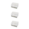 thumbnail image 2 of relayinert Makeup Organizer Open Wide Application Fluent Line Sundries Makeup Products Storage Box Desktop White 3Set, 2 of 6