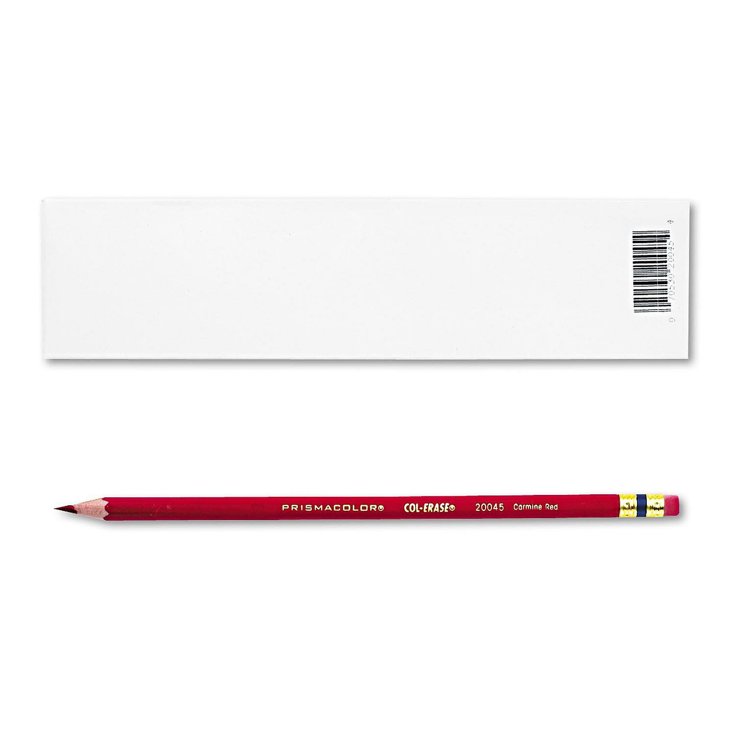 Prismacolor ColErase Pencil with Eraser, Carmine Red 12 Pencils, PMA Certified nontoxic to