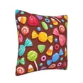 thumbnail image 2 of Square Throw Pillow Covers with Core, Multiple Candy Cartoon Prints Pillows for Sofa Beds, 16"x16", 2 of 9