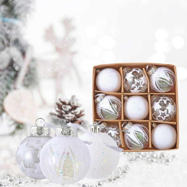 50% off Clearance Christmas Ornament Hanging Ball Assorted Pendants Shatterproof Tree Ornaments Decorations In A Reusable Hand-Help Gift Box Ideal For Xmas,Party