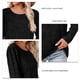 thumbnail image 5 of Camiseta holgada, de color liso y cuello redondo suave para primavera, otoño e invierno. Top informal de manga larga para mujer, color negro, talla XL, 5 of 6