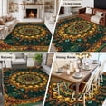 thumbnail image 6 of Bohemian Flower Large Area Rugs for Bedroom Living Room, Soft Non Slip Carpet Bedside Rug, Colorful Yellow Boho Rustic Tribal Rectangular Floor Cover Kitchen Accent Rug 6'x9' for Dining Room/Office, 6 of 9