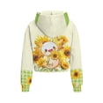 thumbnail image 2 of Uourmeti Sunflower Cartoon Axolotl Youth Zip Up Sweatshirt with Pocket Quarter Zip Up Design Lightweight Athletic Wear Soft Casual Pullover Top Size 13-14, 2 of 7
