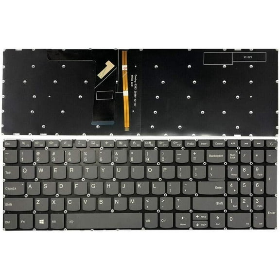 New US Black English Backlit Laptop Keyboard (Without palmrest) Replacement for Lenovo IdeaPad S340-15API S340-15 S340-15IML S340-15IWL Light Backlight