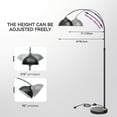 thumbnail image 2 of Dextrus Floor Lamp with Foot Switch, 61″Height Tall Arched Standing Lamp for Bedroom, Living Room, Office(Black), 2 of 6