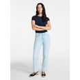 thumbnail image 3 of Time and Tru Women's High Rise Relaxed Straight Leg Jeans, 30" Inseam, Sizes 0-22, 3 of 6