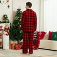thumbnail image 3 of Vulcanodon Mens Fleece Pajama Set, Ultra Soft Warm Long Sleeve Prints Sleepwear Cozy Button Down Pjs for Men(BUFFALO PLAID-RED, M), 3 of 5