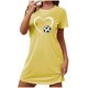 thumbnail image 2 of Camisón corto de talla grande para mujer, camisón de manga corta con estampado de pecho a la moda, camisón para mujer, 2 of 5