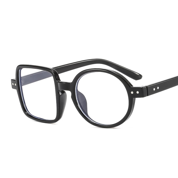 Gafas de fiesta divertidas con montura de bloque de color cuadrado distintiva, gafas planas de estilo hip hop y fashionista