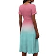 thumbnail image 5 of Ladies' Gradient Casual Fashion Short Sleeved V-neck Dress Light pink F 2XL, 5 of 5