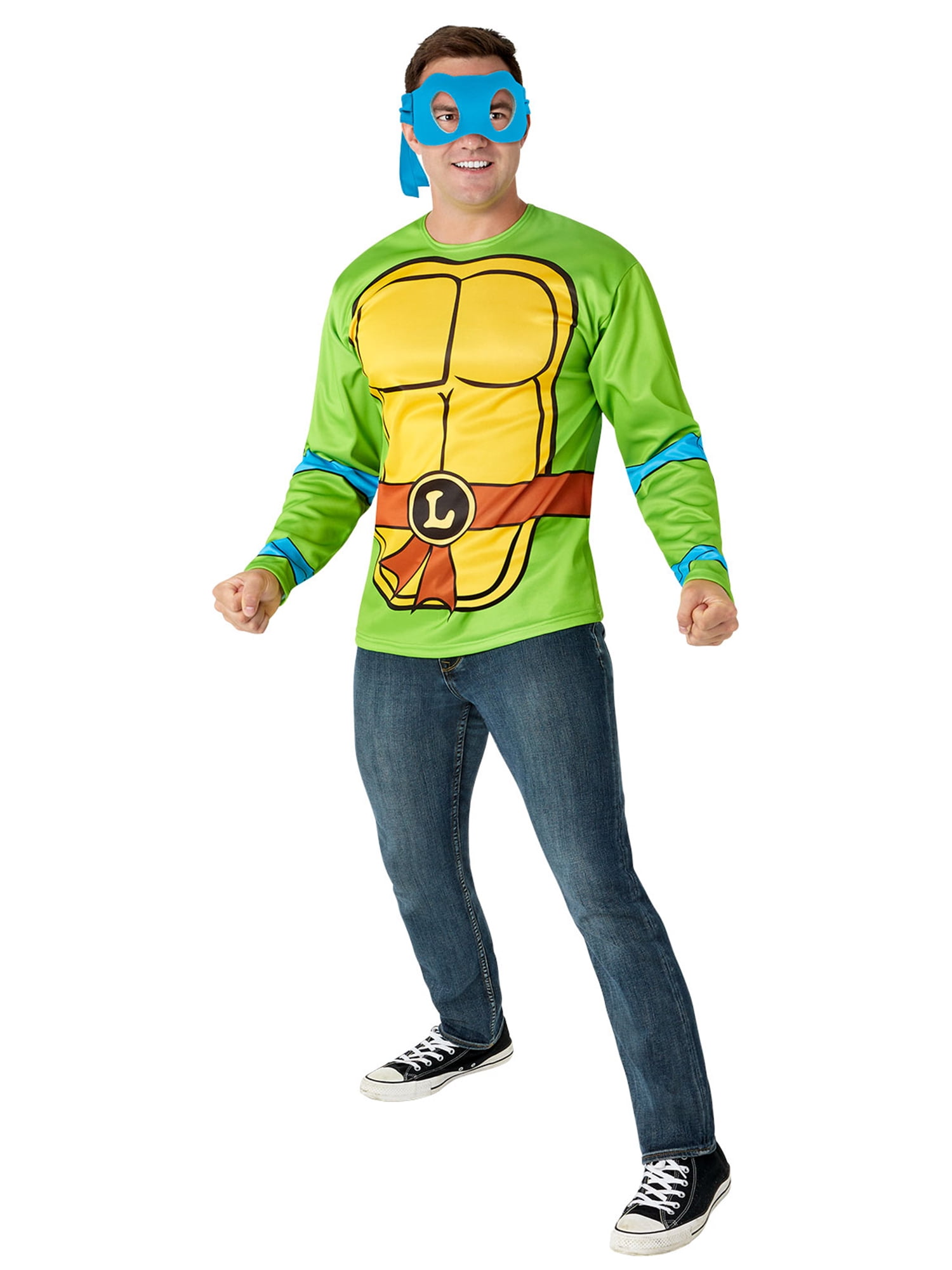 Teenage Mutant Ninja Turtles Classic Leonardo Costume Top and Mask for Adults by Rubies, Men's
