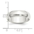 thumbnail image 5 of 925 Sterling Silver 6mm Half Round Band Ring Size 9.5, 5 of 6