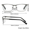 thumbnail image 2 of Rectangle Eyeglasses Stainless Steel Reading Readers Glasses Reading Glasses for Men & Women Anti Blue Light Men's Presbyopic Optical Glasses GRAY STRENGTH 3.5X, 2 of 8