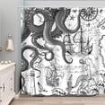 thumbnail image 5 of 84 Inch Extra Long Black Gray Nautical Octopus Shower Curtain Grey Mermaid Funny Ocean Kraken Shower Curtains for Bathroom Cool Coastal Map Waterproof Fabric Bath Curtain 72 x 84, 5 of 6