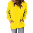 thumbnail image 2 of Kagetolytai Womens Tops Womens Casual V Neck Sweatshirt Loose Soft Long Sleeve Pullover Tops Solid Shirts With Side Pockets Plus Size Tops for Women Yellow XL, 2 of 7