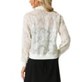 thumbnail image 3 of INSPIRE CHIC Women's Sequin Long Sleeve Zipper Sparkly Party Bomber Jacket XS Light Apricot, 3 of 6