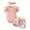 Pink, variant on LMTODLFG Baby Boy Clothes Girls Ruffles Short Sleeve Ribbed Romper Bodysuits Bowknot Floral Printed Shorts Headbands Outfits Baby Girls' Clothing Pink 6-9 Months