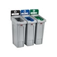 thumbnail image 5 of Rubbermaid Commercial 2007918 Slim Jim 69 Gallon 3 Stream Landfill/Mixed Recycling/Compost Recycling Station Kit - Gray, 5 of 12