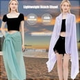 thumbnail image 2 of Women Summer Scarfs Large Long Lightweight Linen Beach Gauze Shawl Wrap 71”×31”-2PACK, 2 of 6