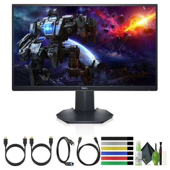 Dell 24-Inch Gaming Monitor S2421HGF FHD Full HD (1080p) 1920 x 1080 at 144Hz, NVIDIA G-SYNC Compatible, AMD FreeSync Premium, Built-in Display Port and HDMI computer monitors Bundle