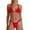 Red-C, variant on QHFBli Brazilian Bikini Sets for Women High Cut 2PCS Thong Swimsuit Tie Knot Ruched Swimwear