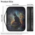thumbnail image 5 of FKELYI Black Cat Flower Print Bible Cover with Zipper Pocket Faux Leater Bible Bags with Handle Book Carrier Organzier Holder for Prayer Christian Study Supplies, 5 of 6