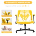 thumbnail image 5 of Criss Cross Office Chairs with Armrest and Wheels, Comfty Desk Chair with Ergonomic Back and Adjustable Height, Rolling Linen Fabric Chair for  Bedroom, Study Room, Yellow, 5 of 6