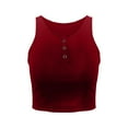 thumbnail image 5 of TODOZO Tank Top for Women 2025 Womens Summer Tops Summer Tops for Women Womens Tank Tops Solid Color Sleeveless Crop Top for Women Red L, 5 of 5