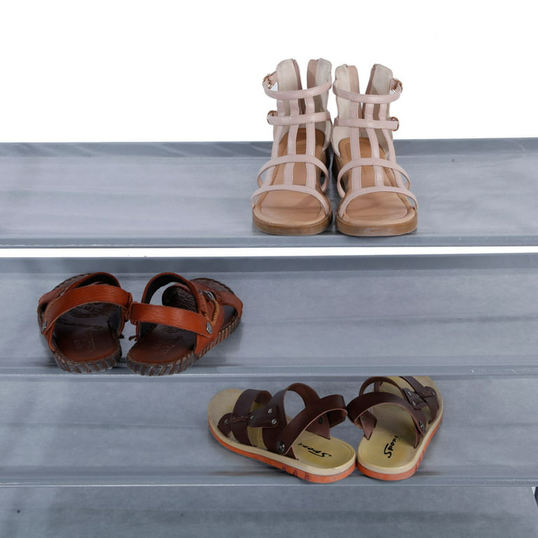 Shoe Storage, 8 Tiers Shoe Organizer, Non-woven Fabric Shoe Shelf Organizer,  Heavy Duty Shoe Stand with Metal Tubes for Closet Dormitory Patio Cabinet  Garage, 39 x 11 x 56, Gray, Q4253 