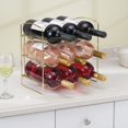 thumbnail image 2 of mDesign Decorative Wire Standing Wine Bottle Rack - Holds 9 Bottles - Soft Brass, 2 of 6