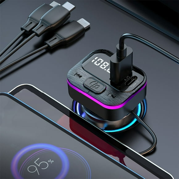 Danhjin Wireless Charging Car Bluetooth Mp3 Player 66W Super Fast Charging Car Charger With Three In One Charging Cable for Car Charging