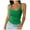 A Green, variant on Summer Tank Tops for Women Basic Solid Ribbed Tank Top Slim Fit Cotton Blend Sleeveless Camisole Layering Tops Camisoles for Women M