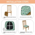 thumbnail image 4 of Light Green Christmas Village Seat Covers for Dining Room Chairs Set Of 6,Stretch Printed Washable Chair Seat Cover with Elastic Ties and Button,Removable Waterproof Couch Cushion Covers, 4 of 6