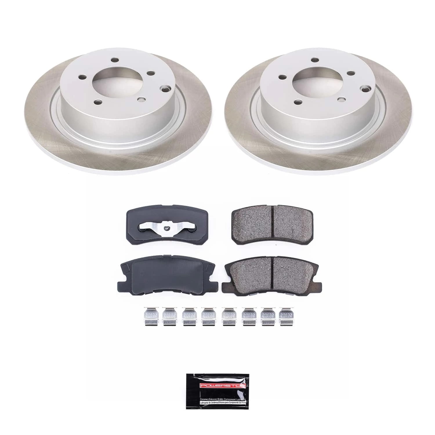 PowerStop Rear Semi-Coated Rotor and Low-Dust Ceramic Brake Pad Kit SC1630