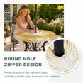 thumbnail image 4 of Round Outdoor Tablecloth with Umbrella Hole and Zipper, Golden Yellow Palm Leaves Tablecloth with Elastic Waterproof, Summer Tropical Botanical Patio Table Covers for 45" - 54" Picnic Pool Tables, 4 of 9