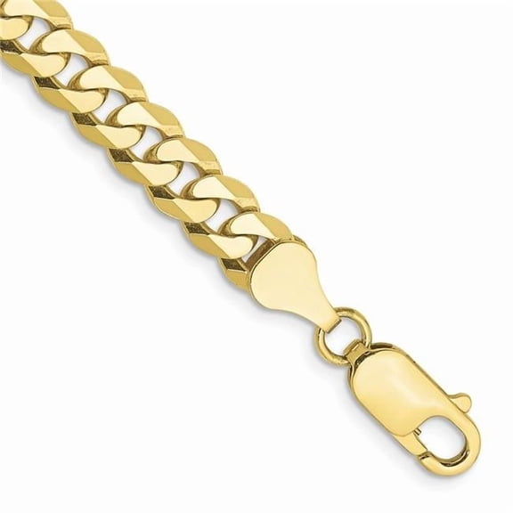 Primal Gold 10 Karat Yellow Gold 6.25mm Flat Beveled Curb Chain