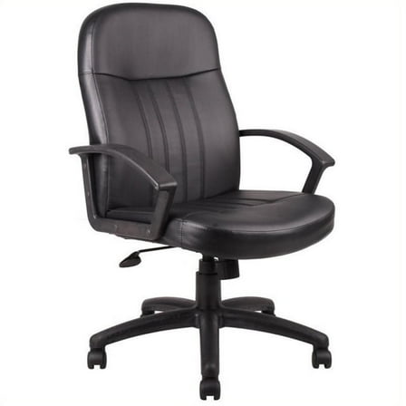 Scranton & Co Modern Leather Executive Office Chair in Black