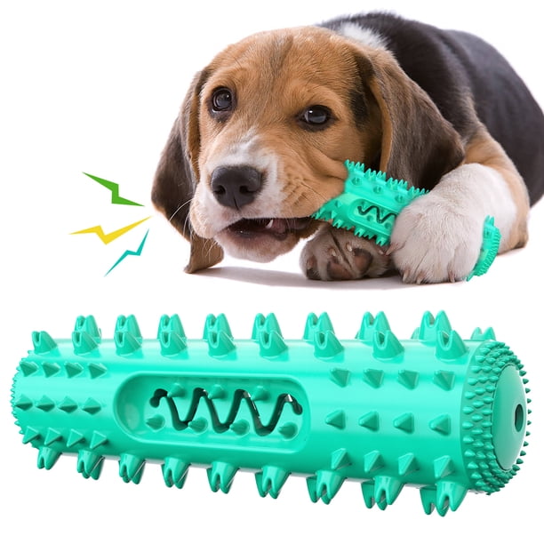 Juguete indestructible para perros, dispensador de golosinas, pelota para limpiar dientes, interactivo, de caucho natural duradero y con sonido.
