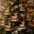 thumbnail image 5 of Hyknon Cute Acrylic Christmas Ornaments Pendant, Clear 2D Flat Festive Decor with Hanging Rope, Thick Reindeer Rearview Mirror Pendant, Portable Hanging Decor for Xmas Tree Car Backpack Holiday Gifts, 5 of 7