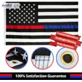 thumbnail image 1 of Jetlifee 3x5 Ft Thin Blue and Red Line American Flag, Honoring Law Enforcement Police Officers, Firefighters with Embroidered Stars and Sewn Stripes, for Patio,Lawn&Garden Decor, 1 of 13