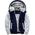 thumbnail image 1 of Chaqueta polar con capucha y cremallera completa para hombre, abrigo de invierno cálido de gran tamaño con capucha y bolsillos, 1 of 5