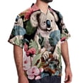 thumbnail image 2 of Koala Men's Short Sleeve Casual Printed Button Down Beach Shirt - Summer Unisex Top, 2 of 6