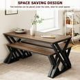 thumbnail image 4 of Danolapsi Dining Table with Benches, Kitchen Table Set for 4, Rectangular Dining Room Table Set with Sturdy Metal Frame, Saving Space for Kitchen, Dining Room, Apartment, 4 of 7