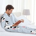 thumbnail image 6 of Salouo Cute Farm Cow Print Button-Front Long Sleeve Pajama Set for Men, Soft 2Pjs Men's Long Sleeve Sleepwear-XX-Large, 6 of 7