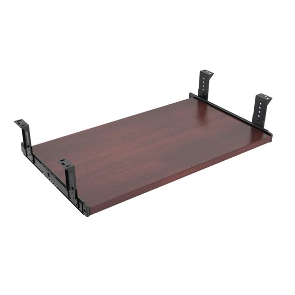 FRMSAET Accessoires de Meubles Produit de Bureau s'Adapte Matériel 20/24/30 Pouces Plateau de Tiroir Clavier Support en Bois sous Bureau Hauteur Réglable Plateforme. (24 Pouces, Acajou)