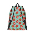 thumbnail image 2 of Lsque Hand Drawn Strawberry Pattern Canvas Daypack, Durable Backpack, High-quality Versatile Backpack,Vintage Compact Backpack-Medium, 2 of 6