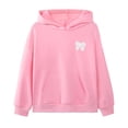 thumbnail image 4 of Big Girls Hoodies Long Sleeve Sweatshirt with Prints Cute Pullover Top for Kids Trendy Fall Outfits Size 9-10T,Pink, 4 of 5